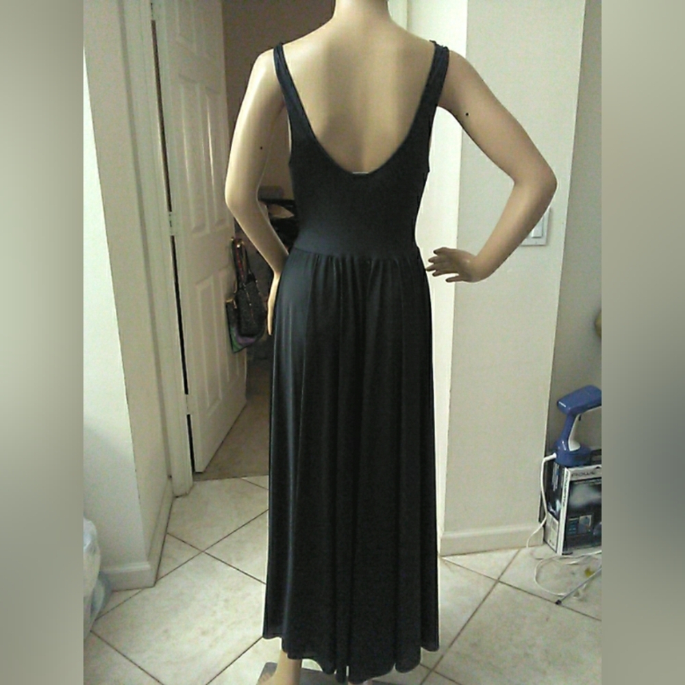 VINTAGE 1980s LORRAINE LINGERIE SET Luxurious Black Lace MAXI W/ ROBE PTP 15-19 - Picture 8 of 16